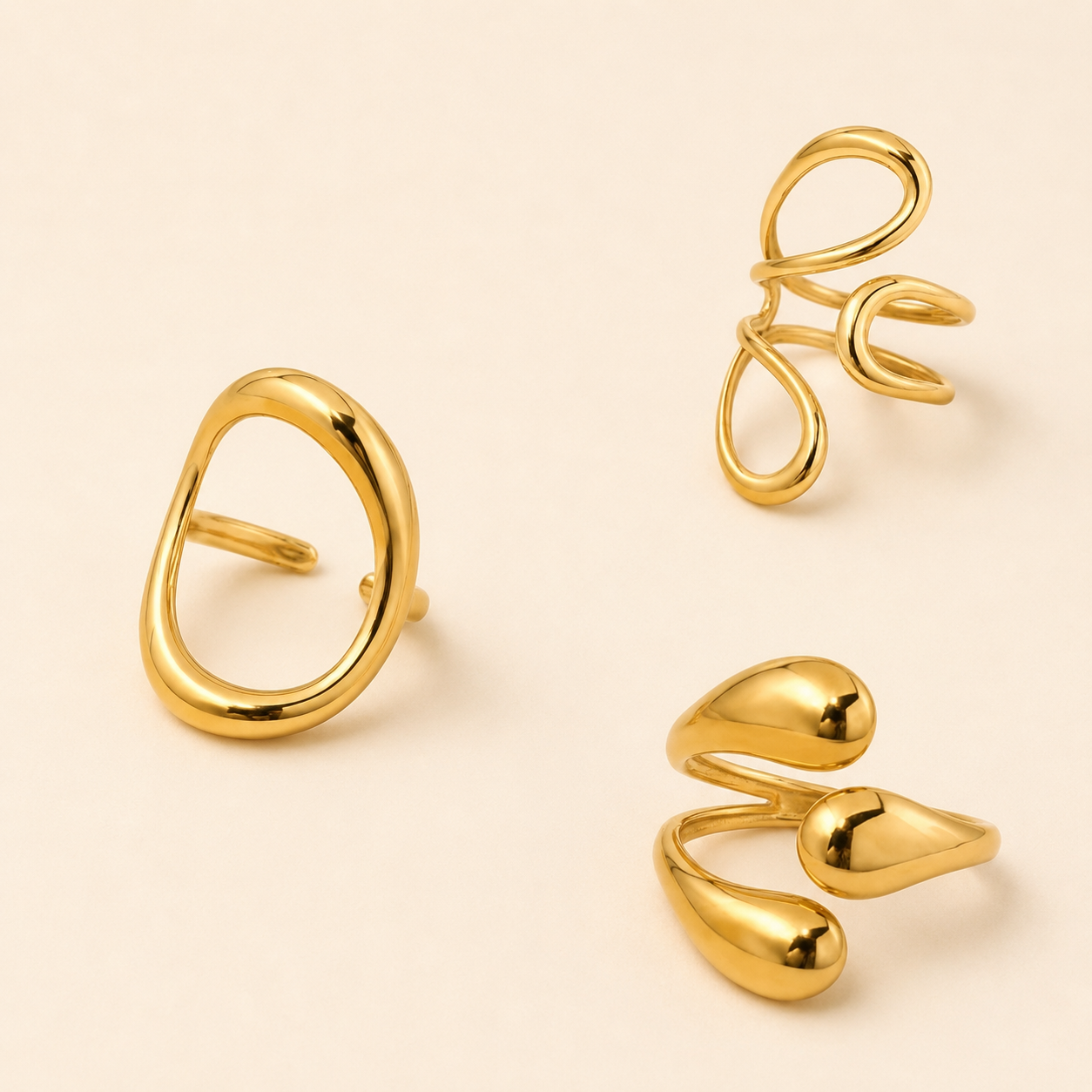 Bague Goutte Dorée Chic