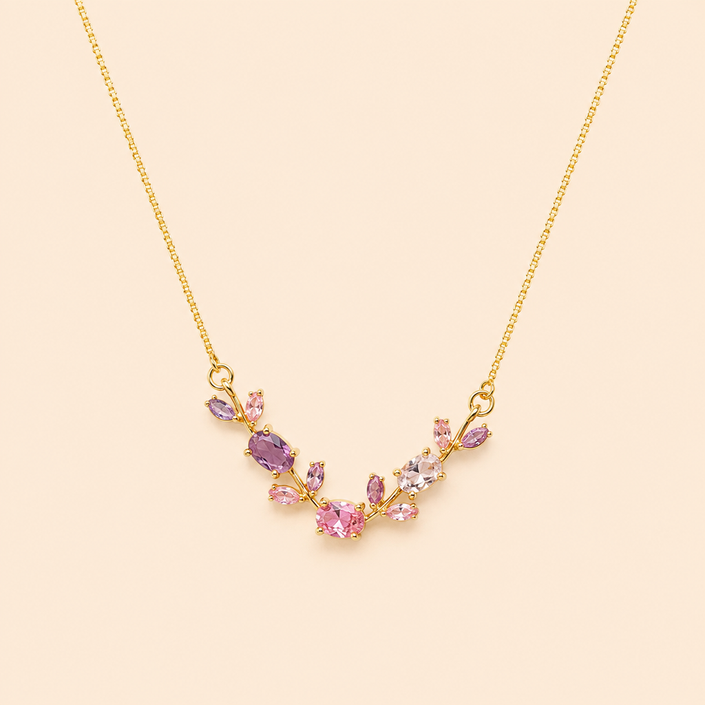 Collier Élégance Floral – Acier Inoxydable