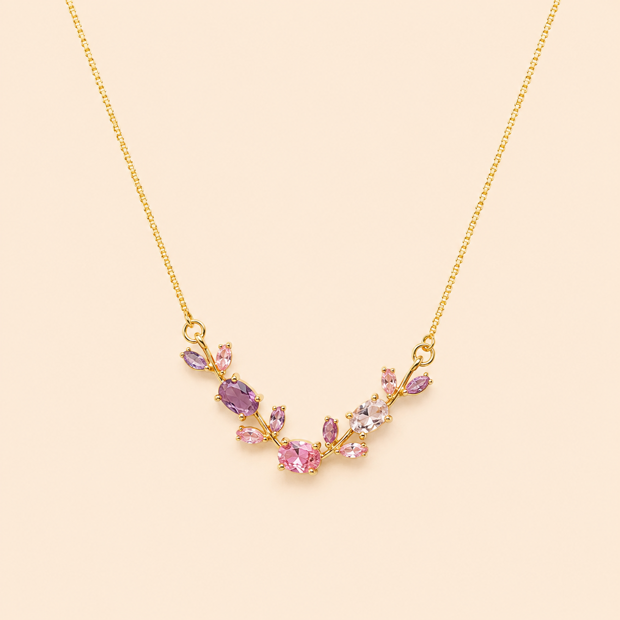 Collier Élégance Floral – Acier Inoxydable