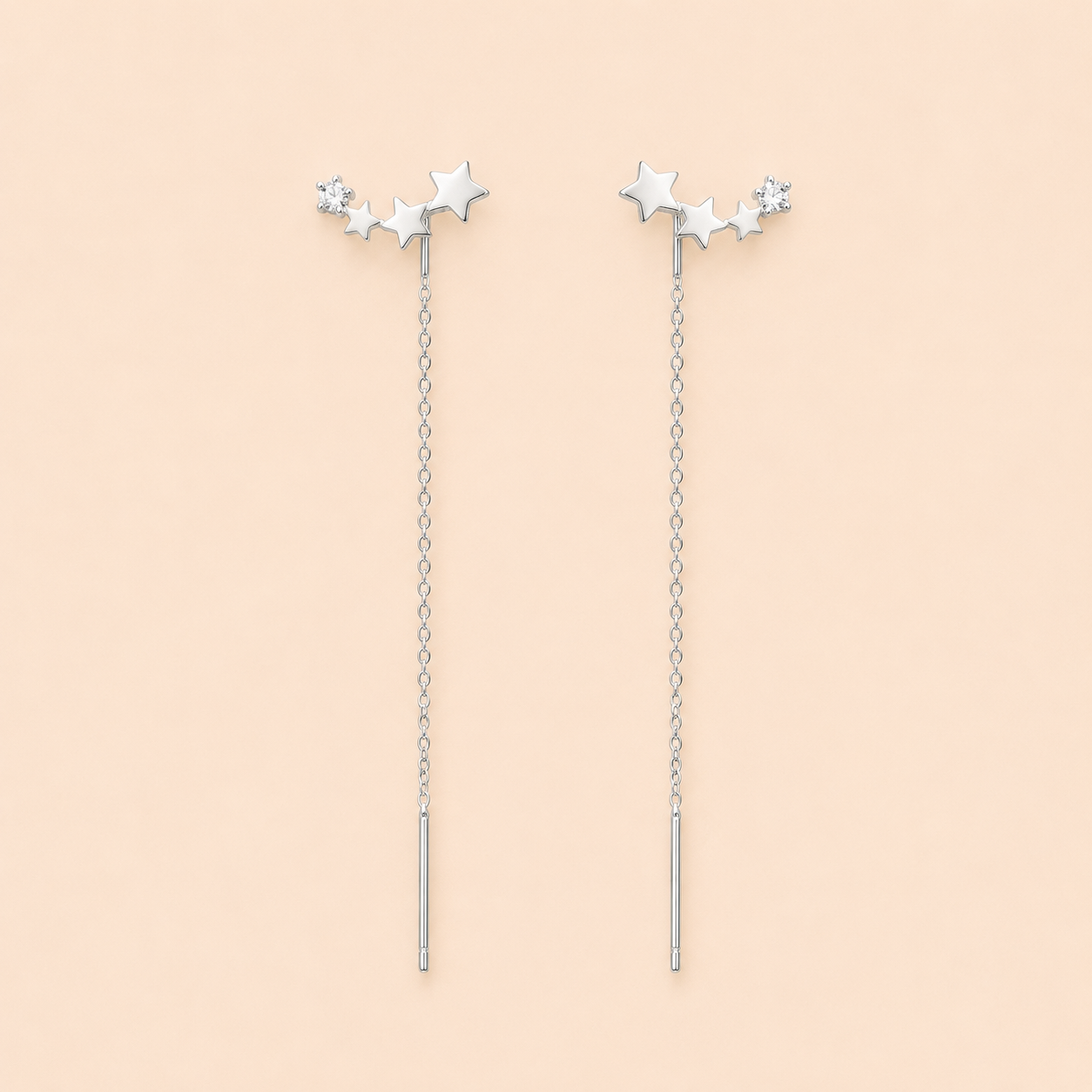 Boucles d'Oreilles Fil Argenté Élégance