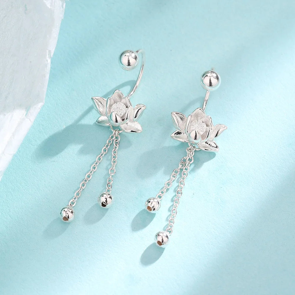 Boucles d'Oreilles Fleur Élégante Pendantes
