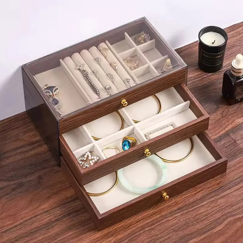 Boîte à bijoux en bois avec tiroirs