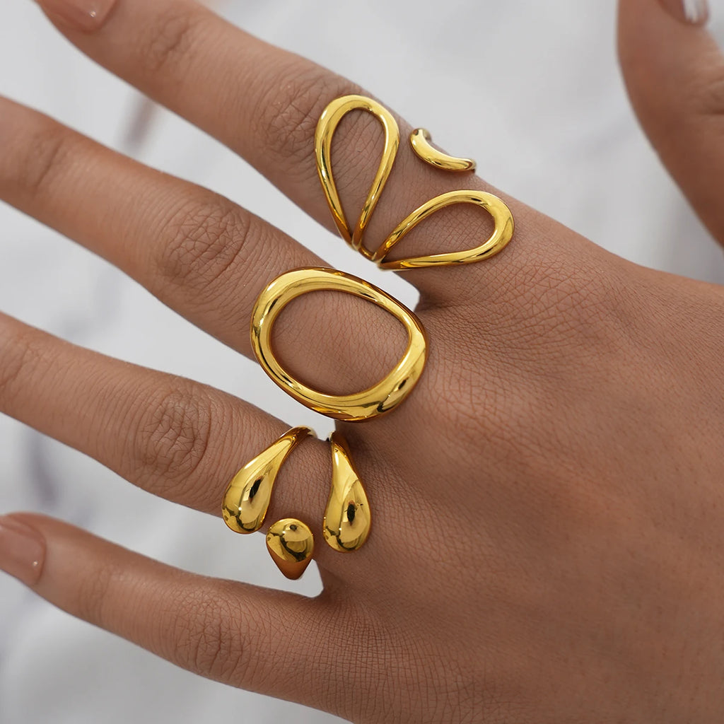 Bague Goutte Dorée Chic