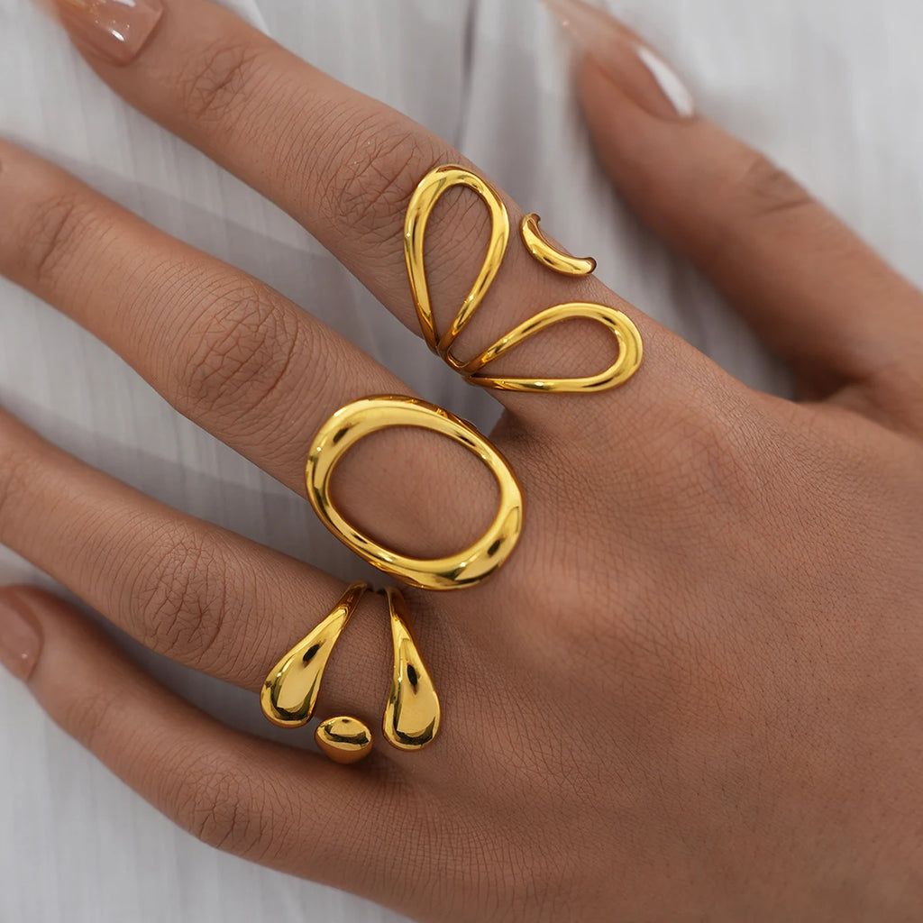 Bague Goutte Dorée Chic