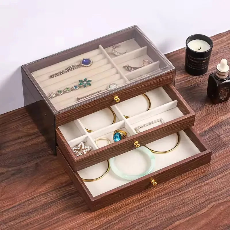 Boîte à bijoux en bois avec tiroirs