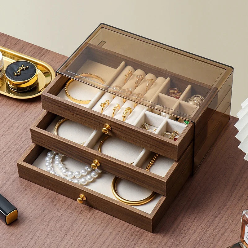 Boîte à bijoux en bois avec tiroirs