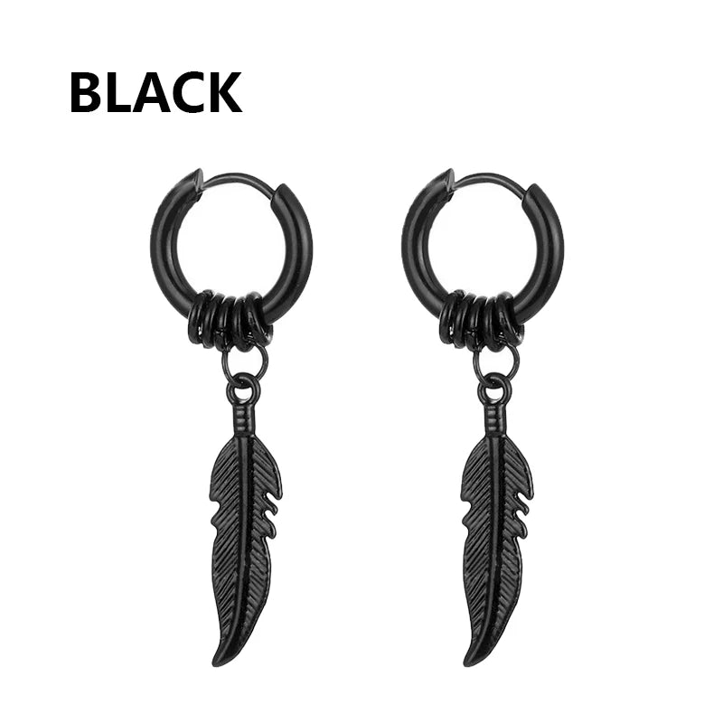 Boucles d'Oreilles Rock & Vintage Noires