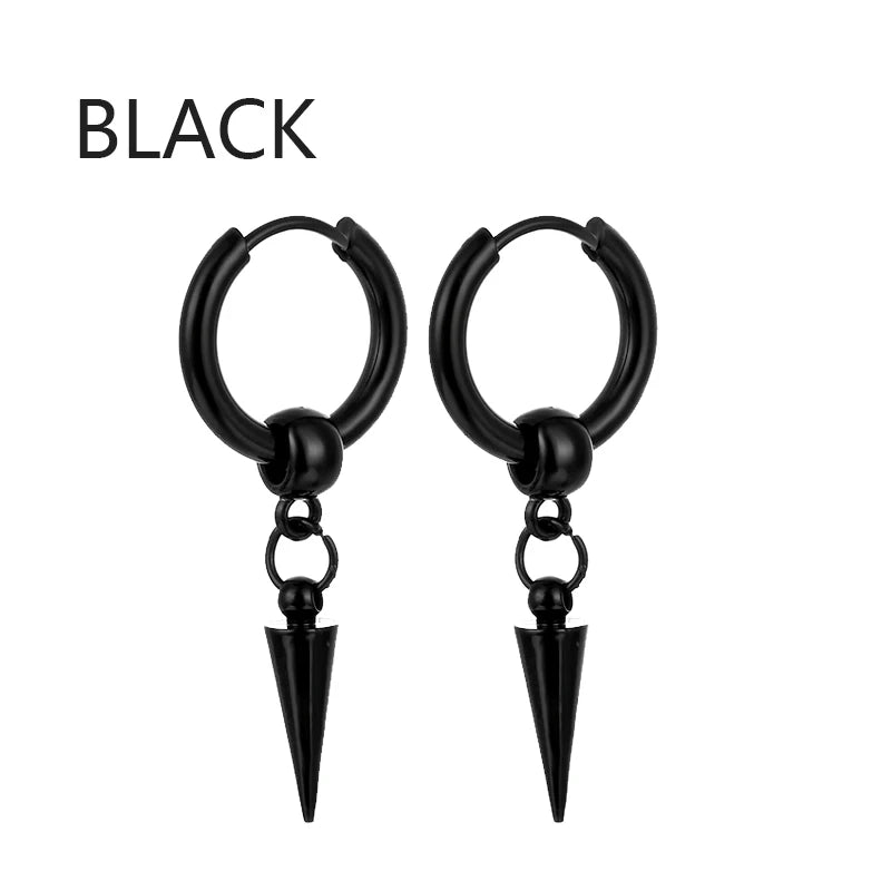 Boucles d'Oreilles Rock & Vintage Noires