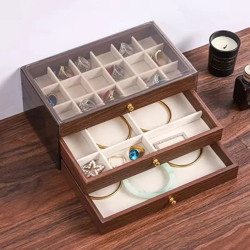 Boîte à bijoux en bois avec tiroirs