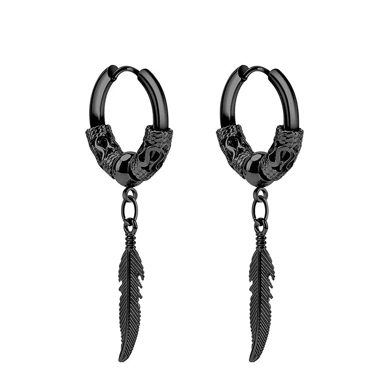 Boucles d'Oreilles Rock & Vintage Noires
