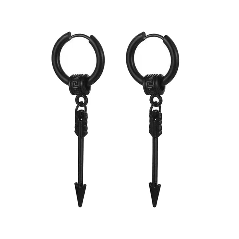 Boucles d'Oreilles Rock & Vintage Noires