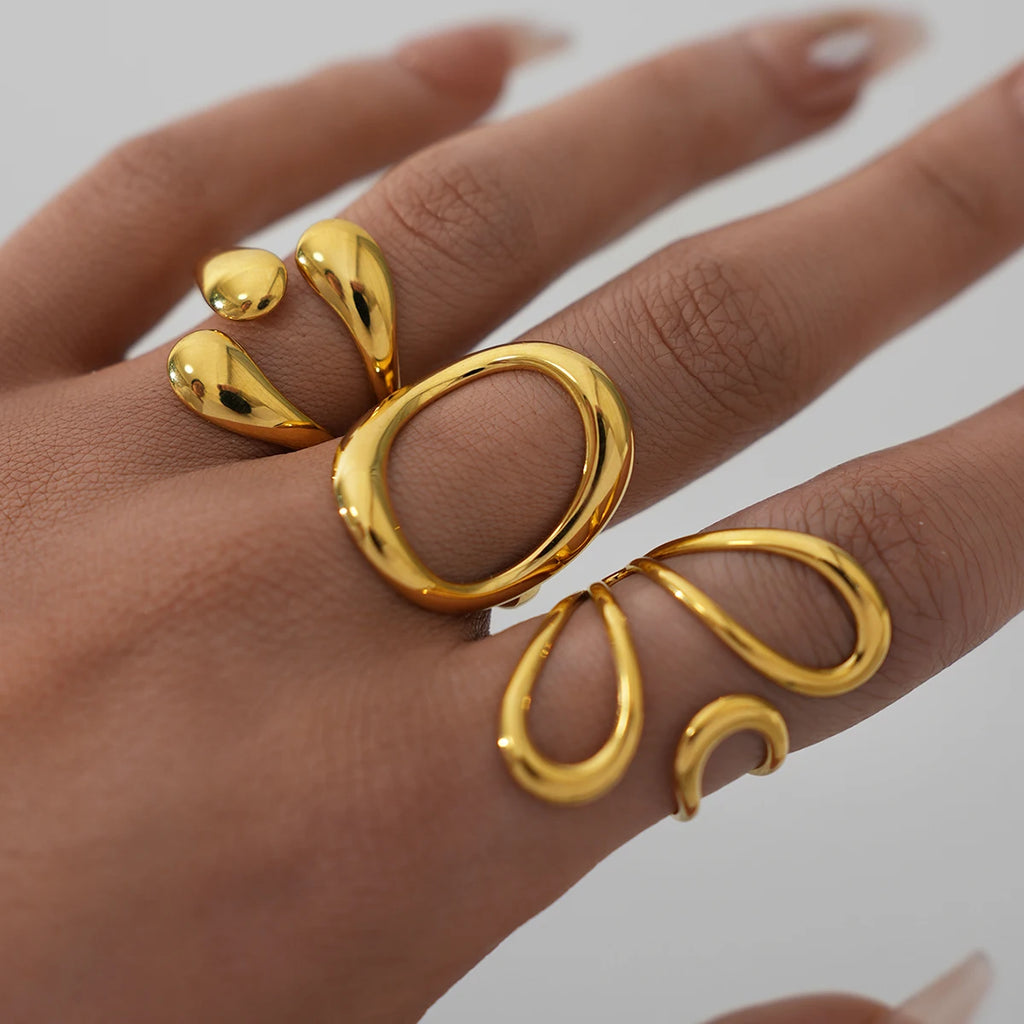 Bague Goutte Dorée Chic