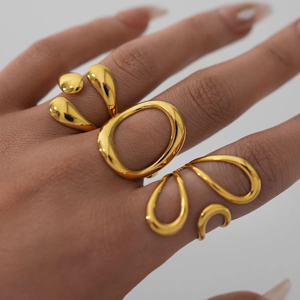 Bague Goutte Dorée Chic