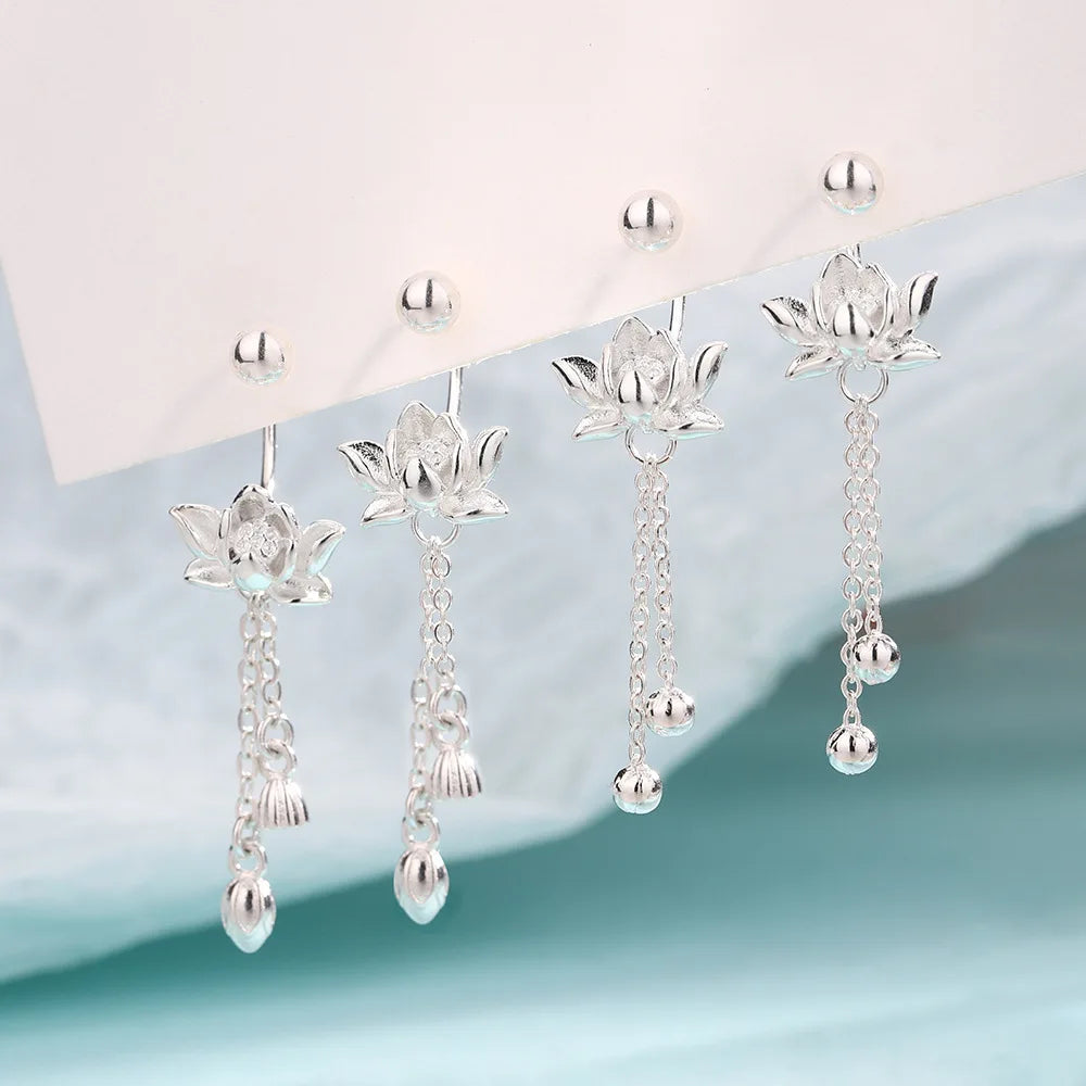 Boucles d'Oreilles Fleur Élégante Pendantes
