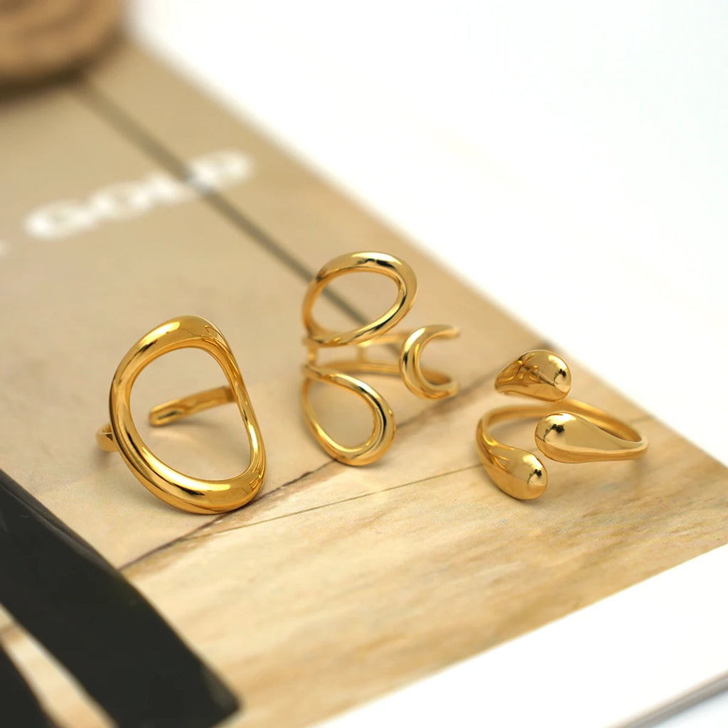 Bague Goutte Dorée Chic