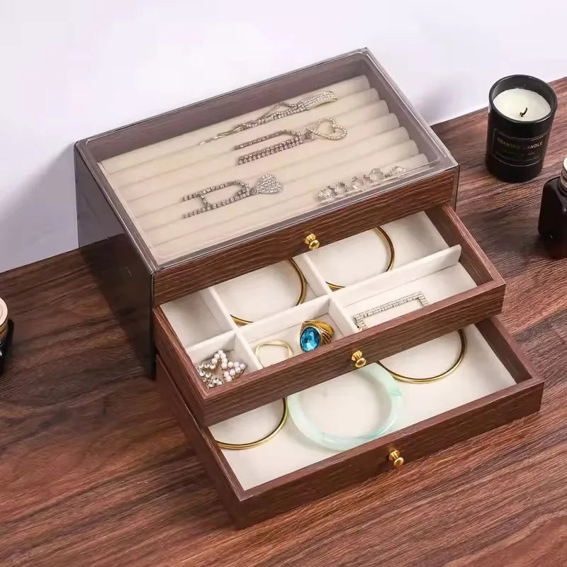 Boîte à bijoux en bois avec tiroirs