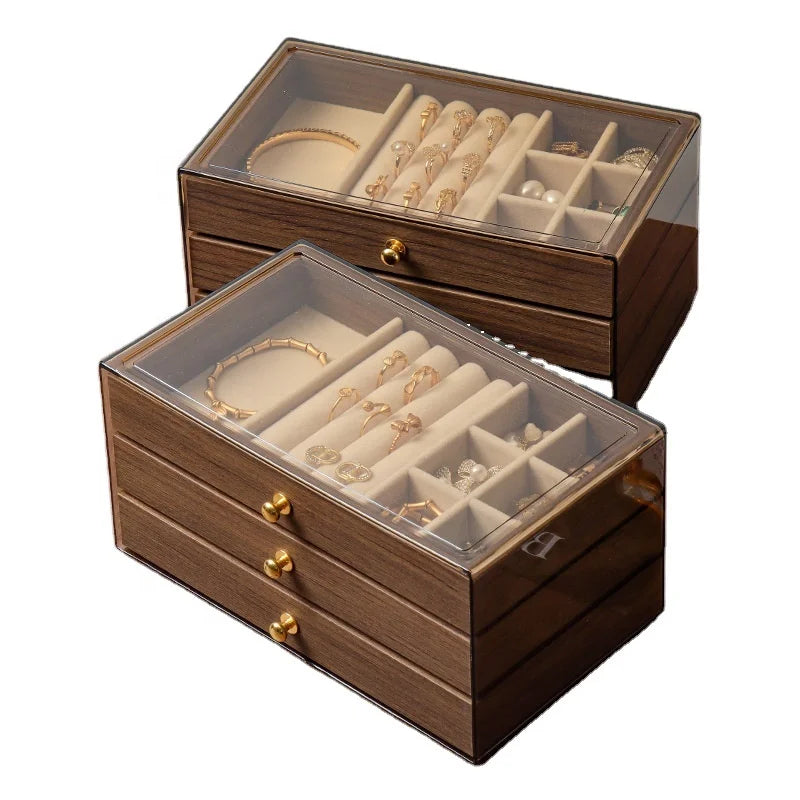 Boîte à bijoux en bois avec tiroirs
