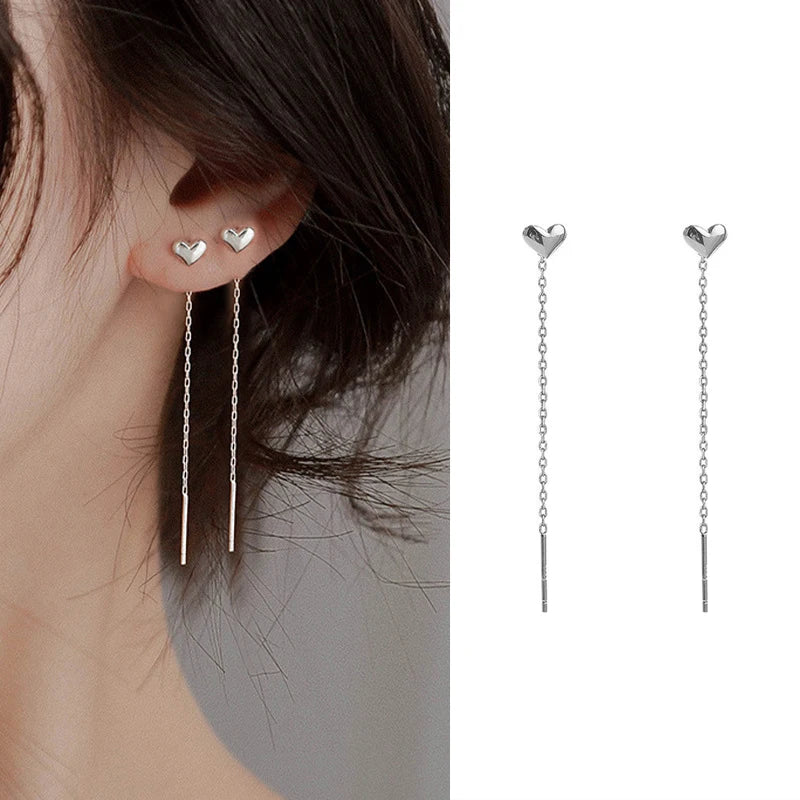Boucles d'Oreilles Fil Argenté Élégance