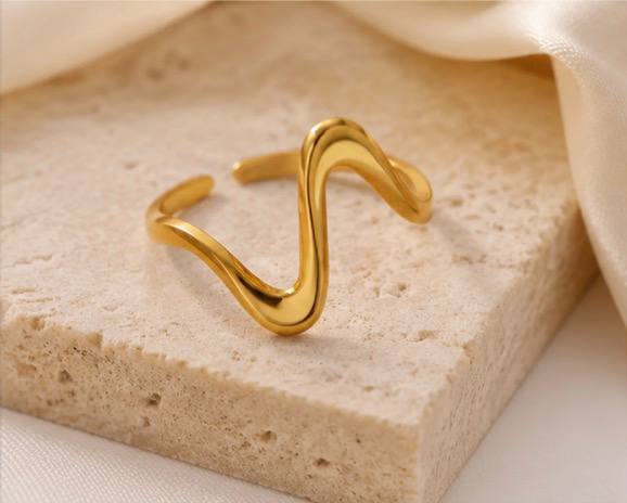 Bague Ajustable Dorée Minimaliste