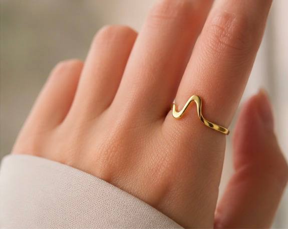 Bague Ajustable Dorée Minimaliste